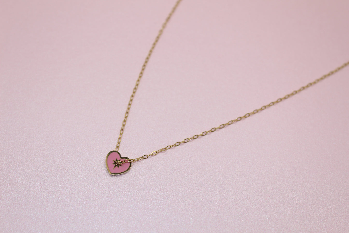 Collier cœur rose