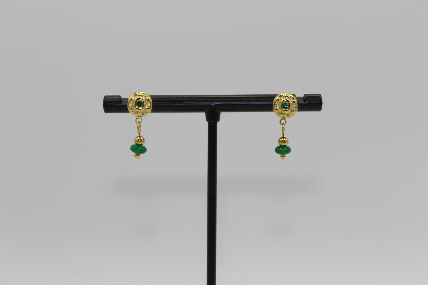 Boucles d'oreilles perles vertes