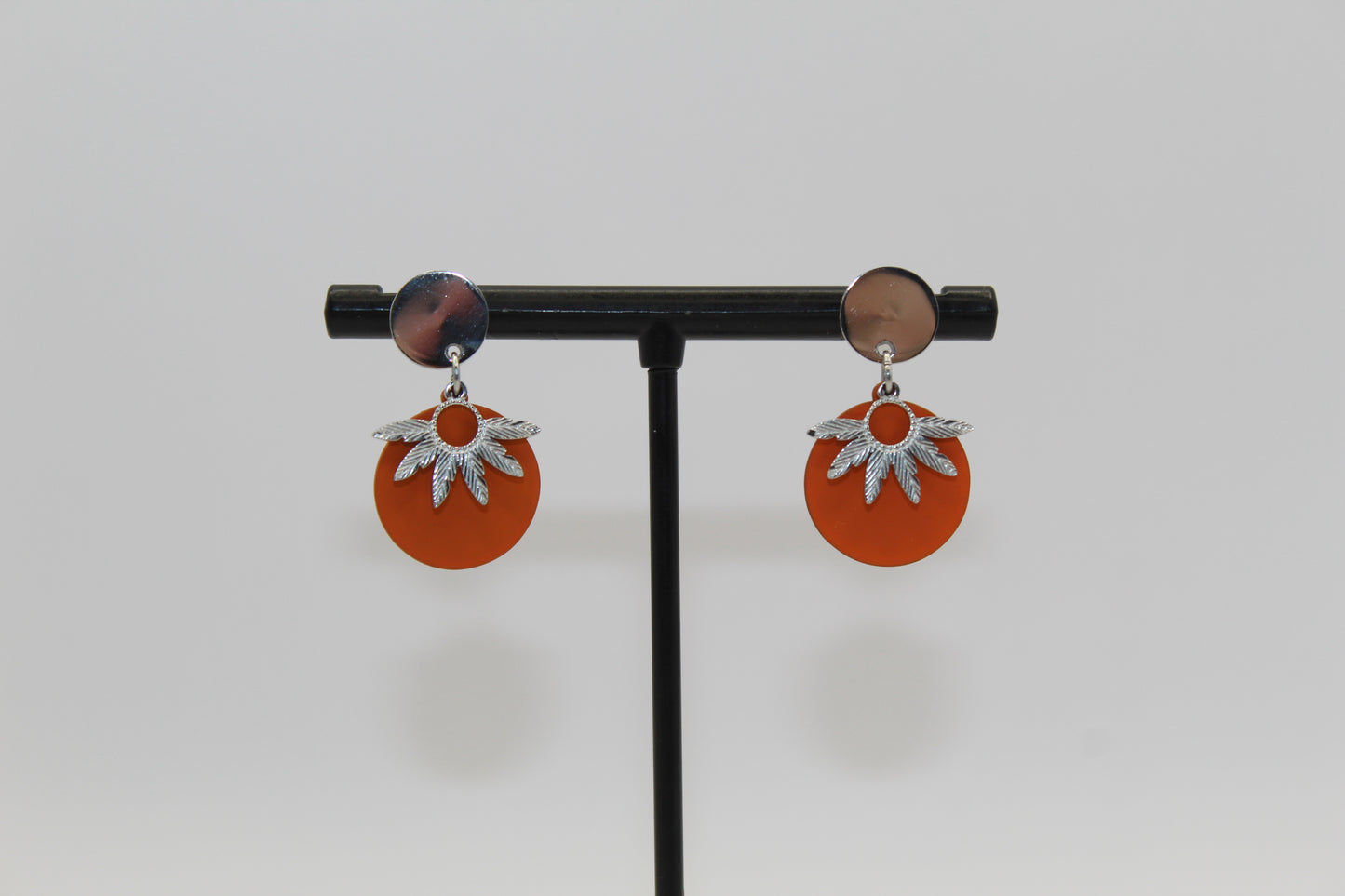 Boucles d'oreilles fleurs orange