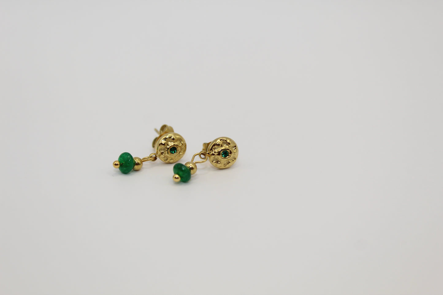 Boucles d'oreilles perles vertes