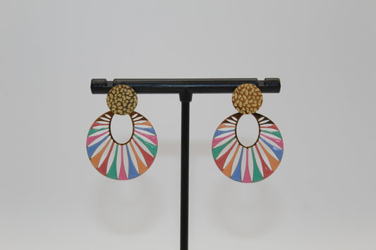 Boucles d'oreilles géométrique multicolore