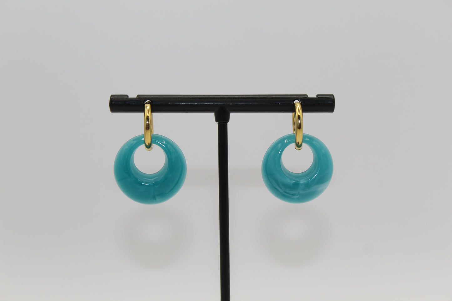 Boucles d'oreilles anneau bleu