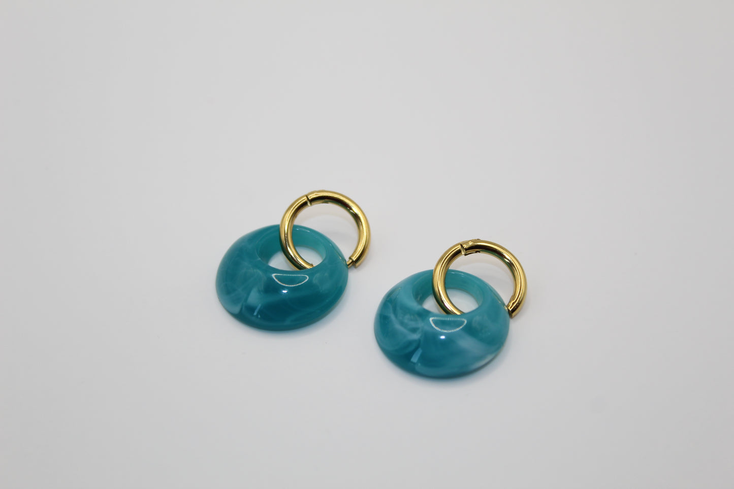 Boucles d'oreilles anneau bleu