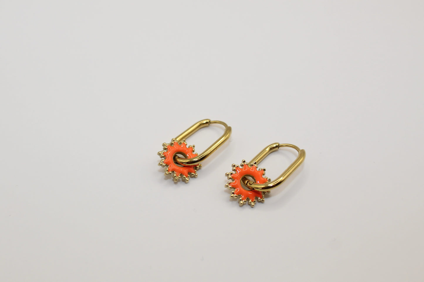 Boucles d'oreilles soleil orange